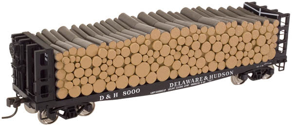 Atlas #6283 Delaware and Hudson Pulpwood Flat Car (3-Rail)