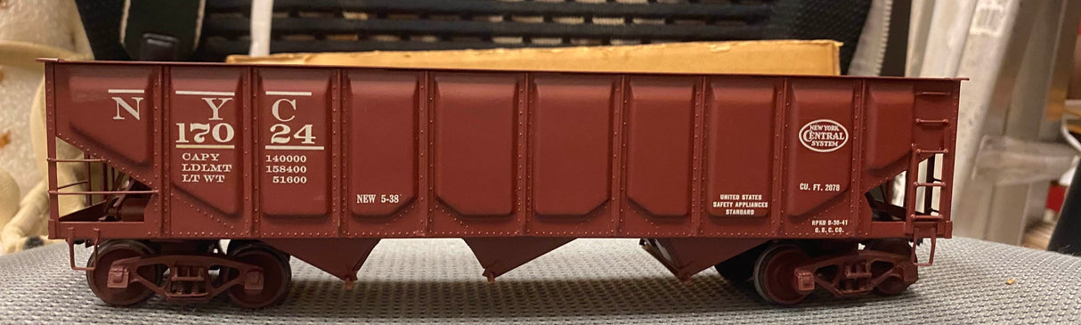 KTM Brass New York Central Panel-Side Triple Hopper Car