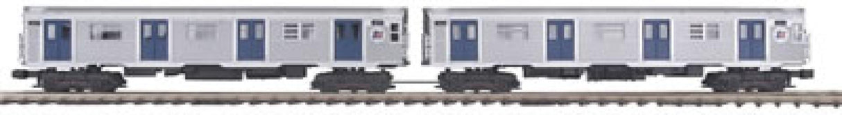MTH 20-2283-3 Metropolitan Transportation Authority O Scale Premier R32 2-Car Add-On Non Powered Subway Set