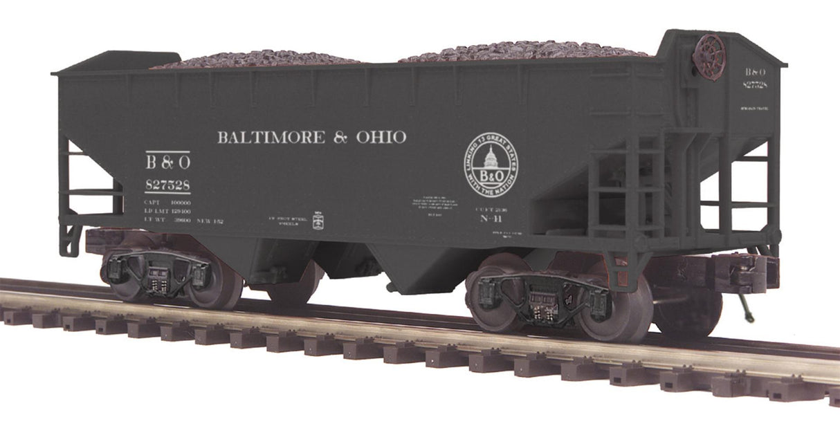 MTH 20-97608 Baltimore & Ohio O Scale Premier 2-Bay Offset Hopper Car