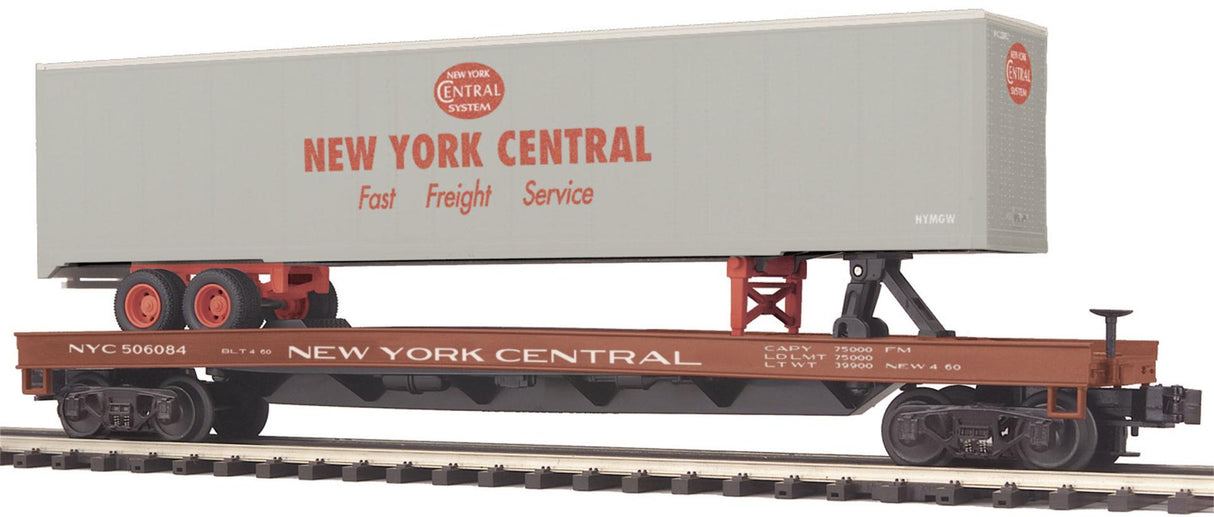MTH 20-98402 New York Central O Scale Premier Flat Car w/ 48' Trailer