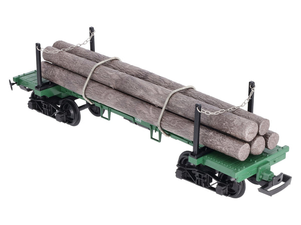 LGB 4066 G Scale Green Flatcar with Log Load & Stakes