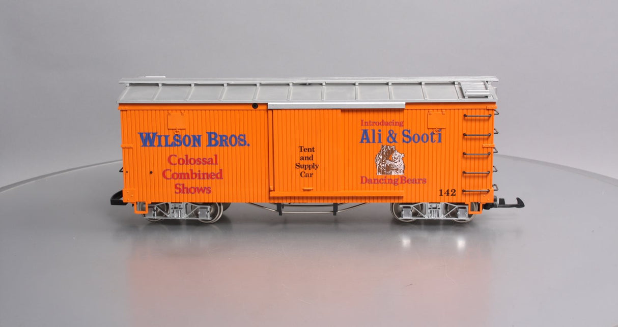LGB 4067-DG G Scale Ali & Sooti Wilson Brothers Circus Boxcar - Metal Wheels VG/Box