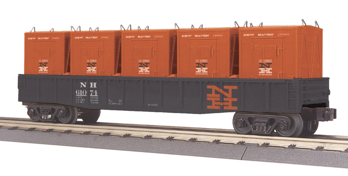 MTH 30-7271 New Haven O Gauge RailKing Gondola Car w/LCL Containers