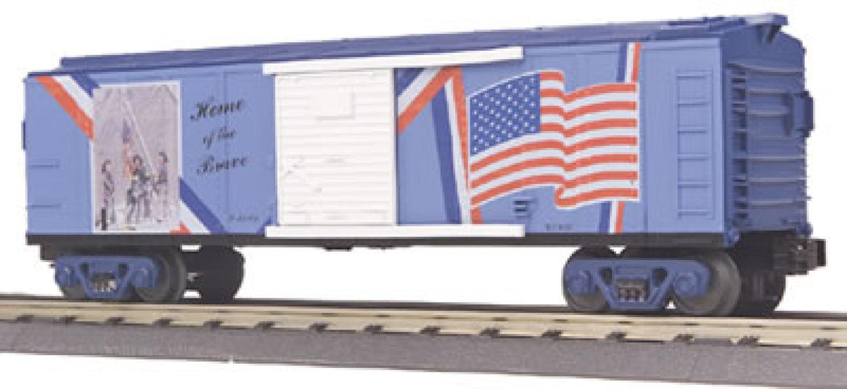 MTH Ground Zero Spirit Flag Raising O Gauge RailKing Box Car 30-74088