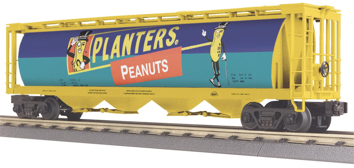 MTH 30-75114 Planters Peanuts O Gauge RailKing 4-Bay Cylindrical Hopper Car