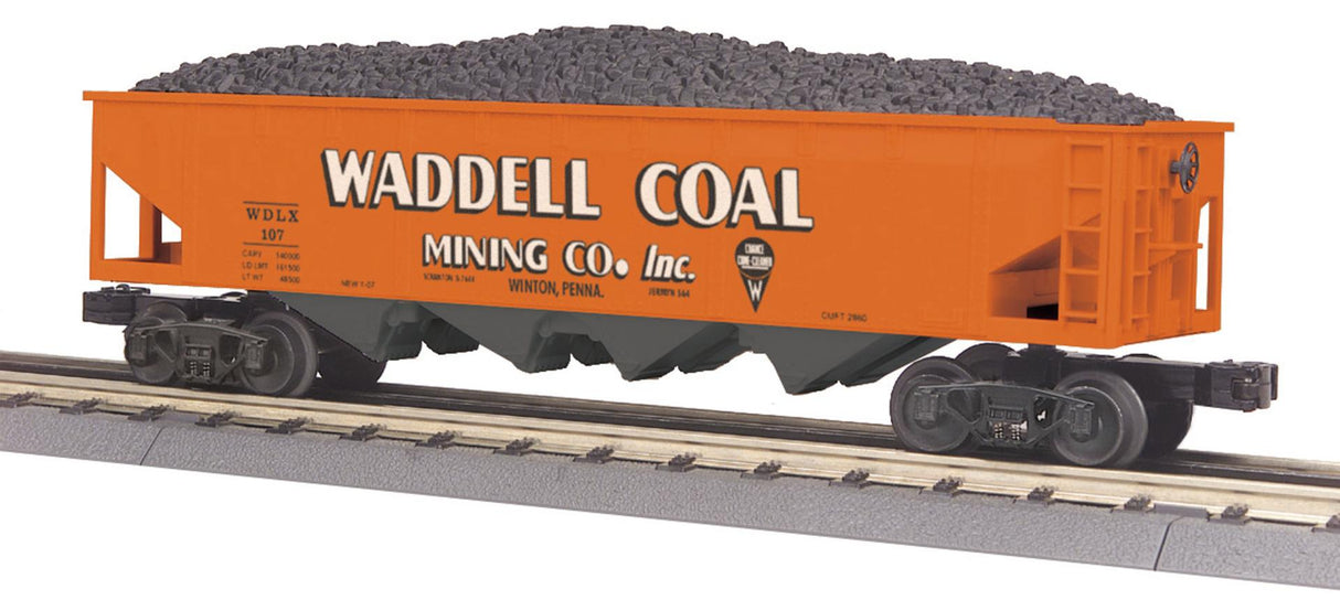 MTH 30-75236 Waddell Coal O Gauge RailKing 4-Bay Hopper Car