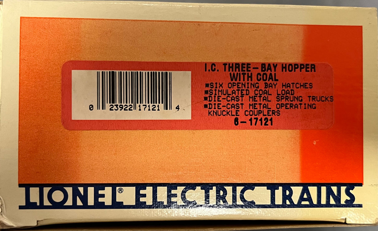 LIONEL 6-17121 I.C. THREE-BAY HOPPER WITH COAL