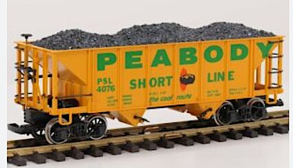 LGB 4076-X01 Peabody 2-Bay Hopper w/Coal Load