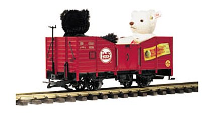 LGB 41220 Red Gondola Two Steiff Bears