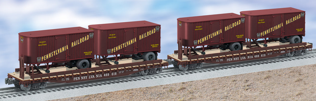 Lionel 6-11858 Pennsylvania PS-4 Flatcar with Piggyback Trailers 2-Pack