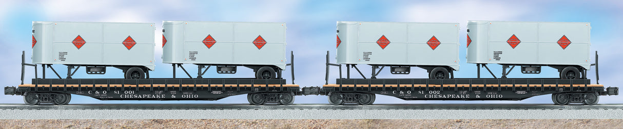 Lionel 6-11861 Chesapeake & Ohio PS-4 Flatcar with Piggyback Trailers 2-Pack