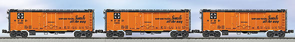 Lionel 6-11896 Santa Fe Steel-sided Refrigerator Car 3-Pack