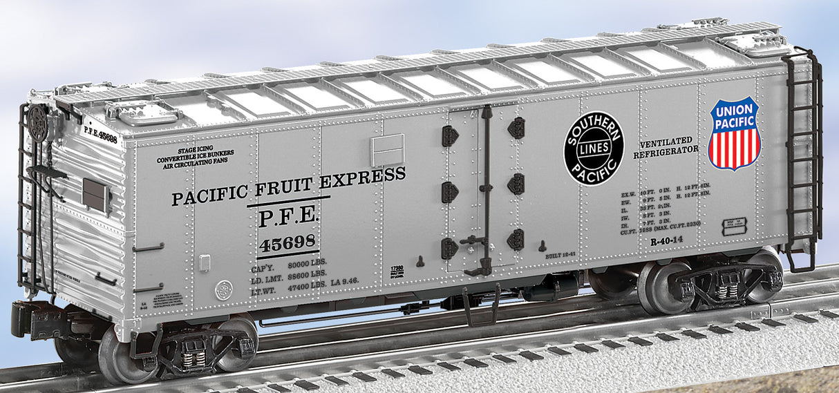 Lionel 6-17380 Pacific Fruit Express Silver Steel-sided Refrigerator Car #45698