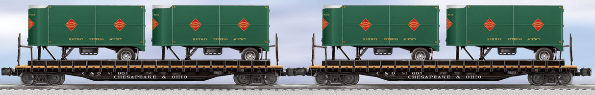 Lionel 6-21897 Railway Express Agency PS-4 Flatcar with Piggyback Trailers 2-Pack