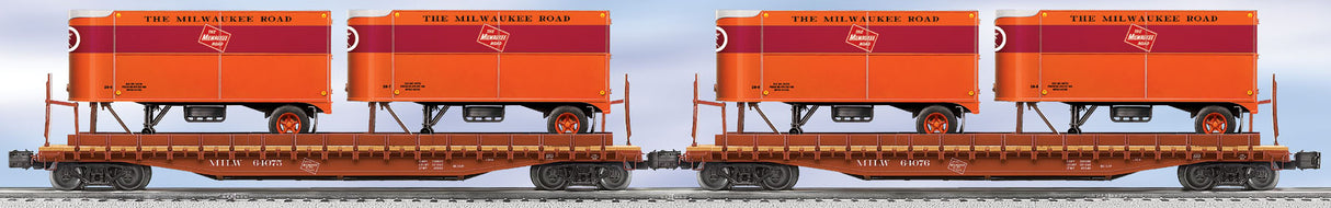 Lionel 6-21902 Milwaukee Road PS-4 Flatcar with Piggyback Trailers 2-Pack