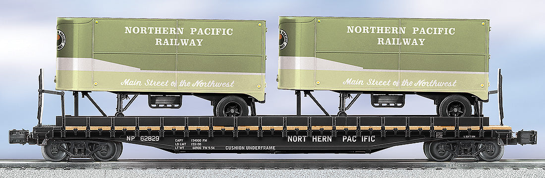 Lionel 6-27517 Northern Pacific PS-4 Flatcar with Piggyback Trailers #62829