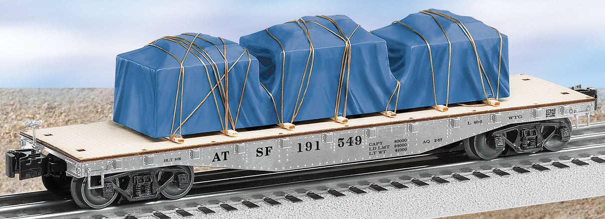Lionel 6-27543 ATSF 40' Flatcar with Covered Load #191549