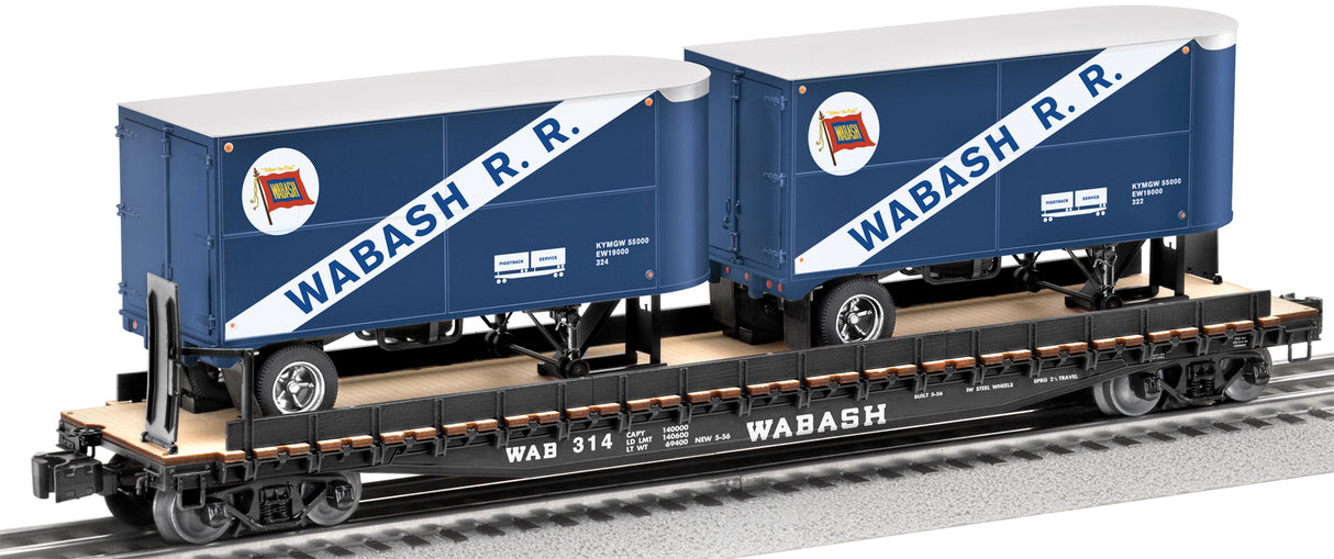 Lionel 6-27820 Wabash PS-4 Flatcar with Piggyback Trailers #314