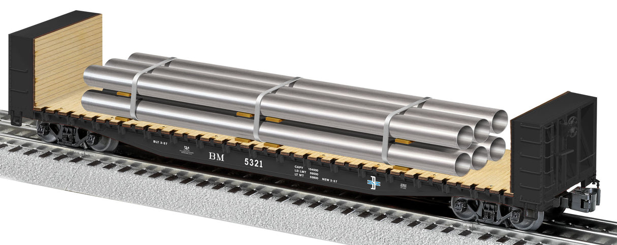 Lionel 6-27837 Boston & Maine PS-4 Flatcar with Bulkheads #5321