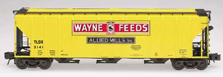 Atlas #6381 Wayne Feeds PS-4427 Low Side Covered Hopper (3-Rail)