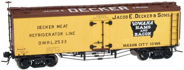 Atlas #8070 Decker 36' Woodside Reefer Car (3-Rail)