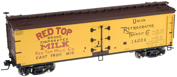 Atlas #8096 Red Top Milk 40' Woodside Reefer Car (3-Rail)