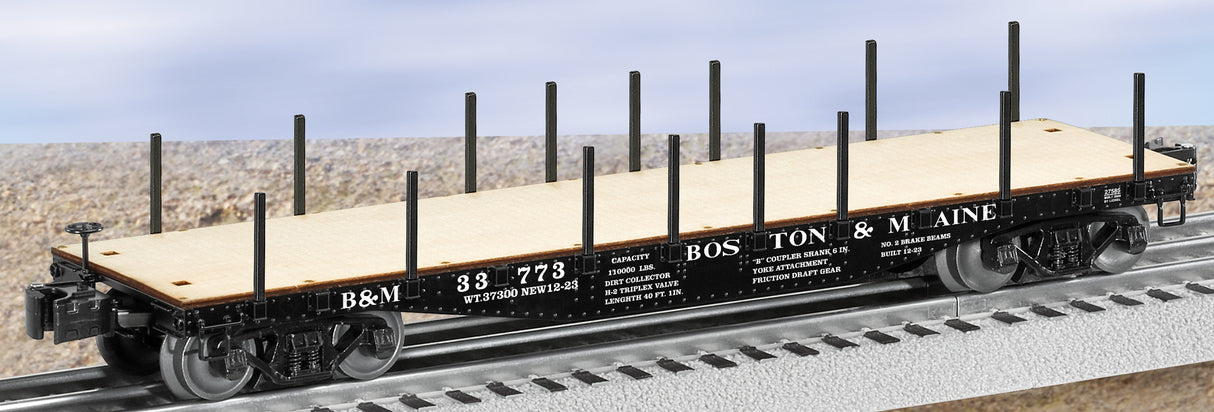 Lionel 6-27585 Boston & Maine 40' Flatcar w/stakes #33773