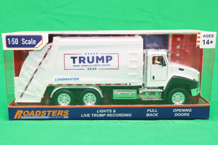MTH 30-50119 - Garbage Truck "Donald J. Trump" w/ Lights & Sound - Diecast 1/50 Scale