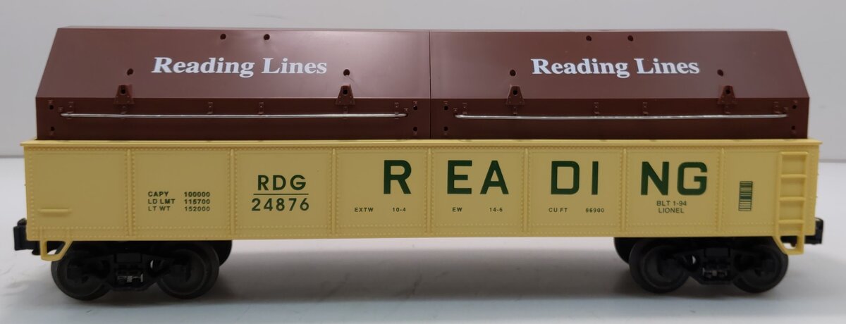 Lionel 6-17405 O Gauge Reading Gondola with Coil Covers #24876