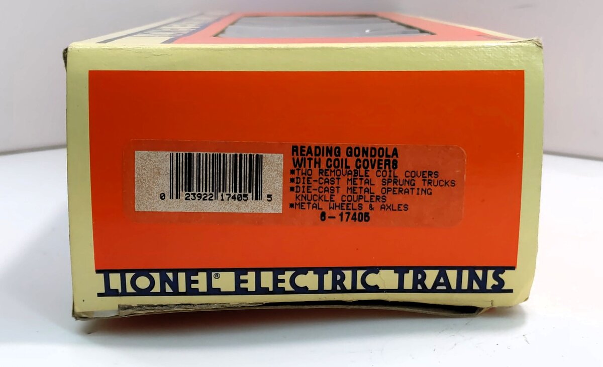 Lionel 6-17405 O Gauge Reading Gondola with Coil Covers #24876