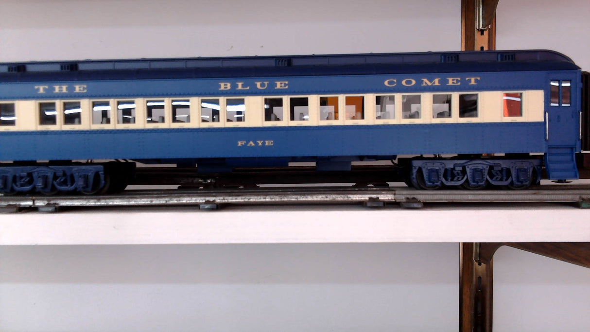 MTH RailKing: PS2.0 Blue Comet Steam Engine BCR Installed 5 Car Set