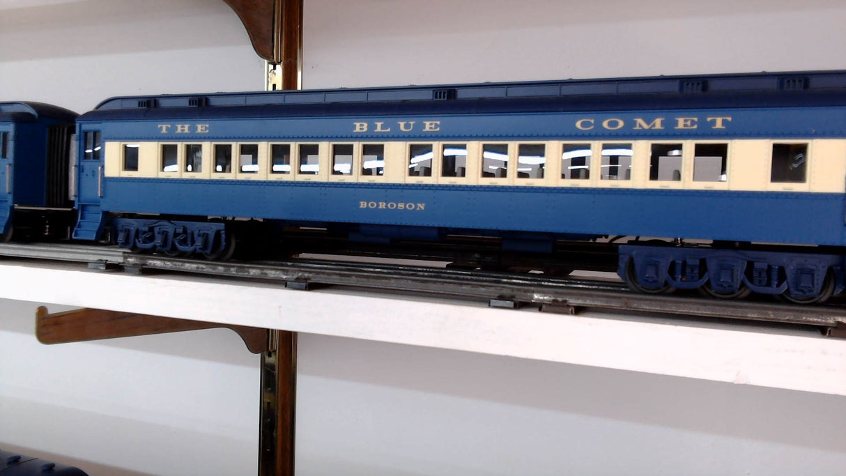 MTH RailKing: PS2.0 Blue Comet Steam Engine BCR Installed 5 Car Set