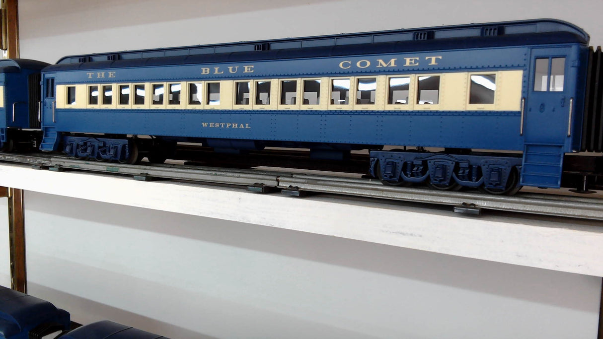 MTH RailKing: PS2.0 Blue Comet Steam Engine BCR Installed 5 Car Set