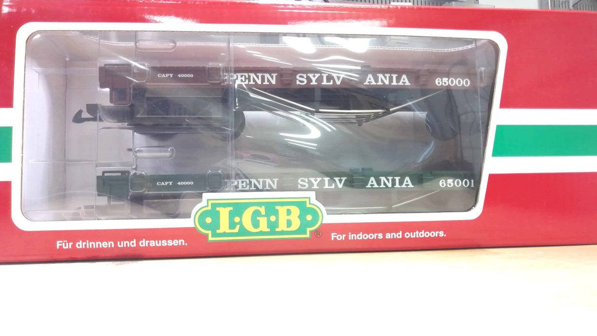 LGB 43600 Queen Mary Series Pennsylvania Flatcars, 2 pack