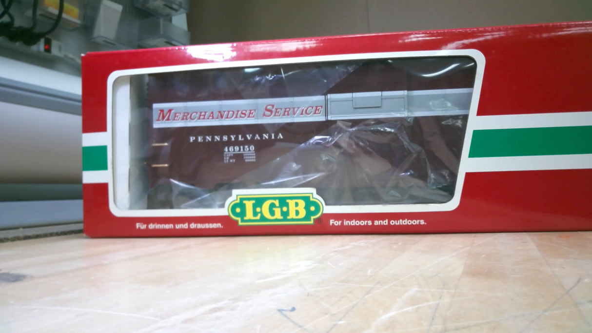 LGB 46915 PRR Merchandise Service Brown Metal Box Car