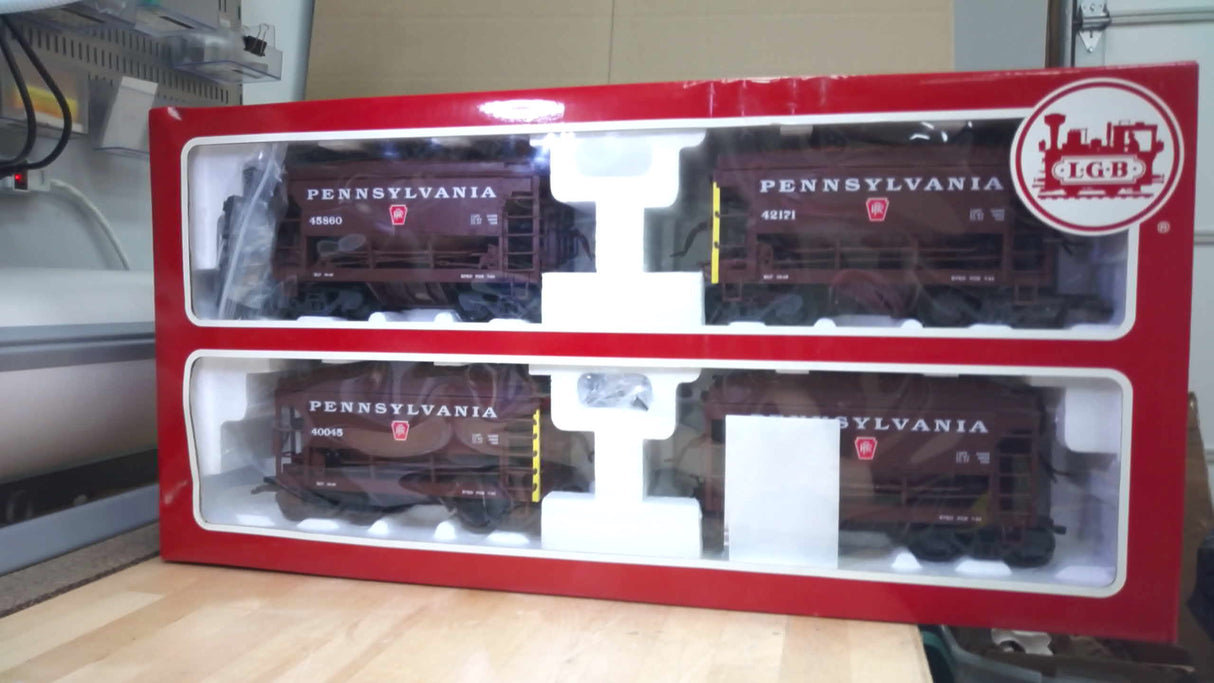 LGB 40045 PRR Ore Car Set II, 4 pieces New In Box