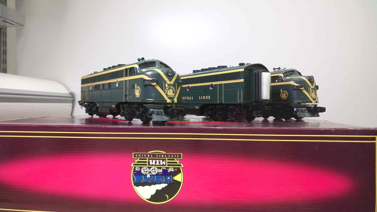 MTH Jersey Central O Scale Premier F-3 ABA Diesel Set - With Proto-Sound 2.0 NIB