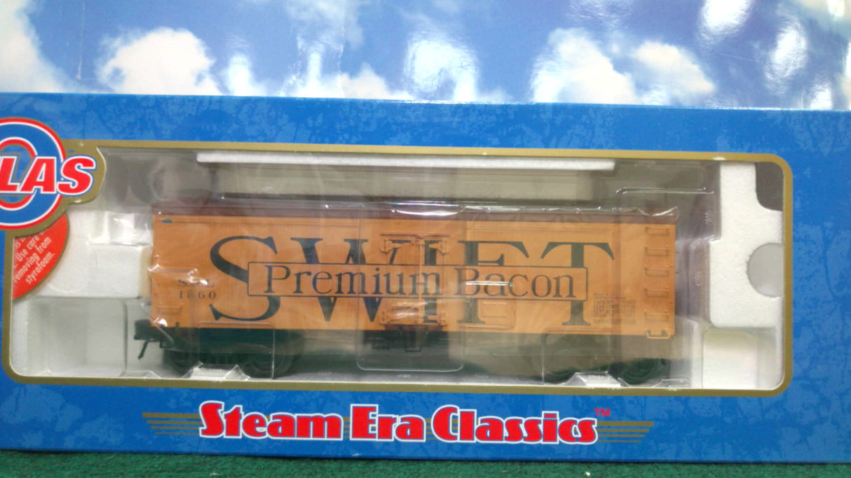 Atlas #8054-1 Swift "Premium Bacon" 36' Wood Reefer Car #1860 (3-Rail)