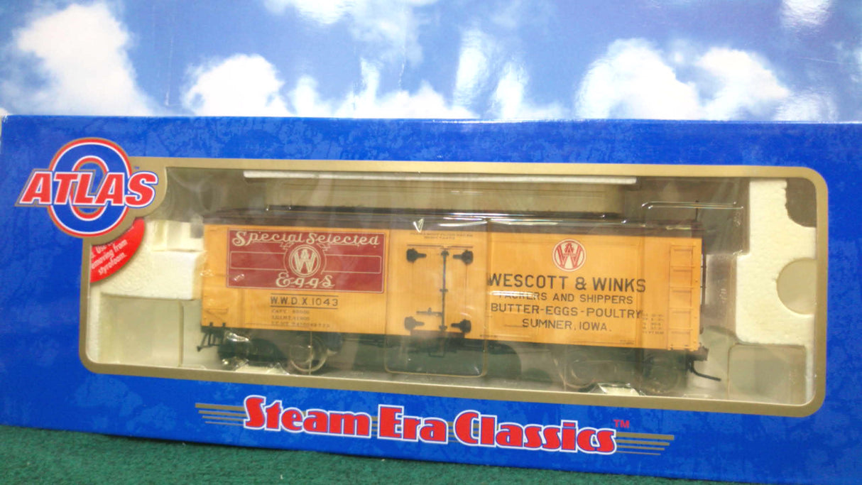 Atlas #9026-1 Westcott & Winks 36' Woodside Reefer Car #1043 (2-Rail)