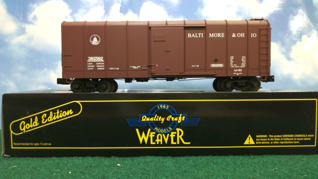 Weaver G23000 Baltimore & Ohio Wagon Top Box Car (3-Rail)