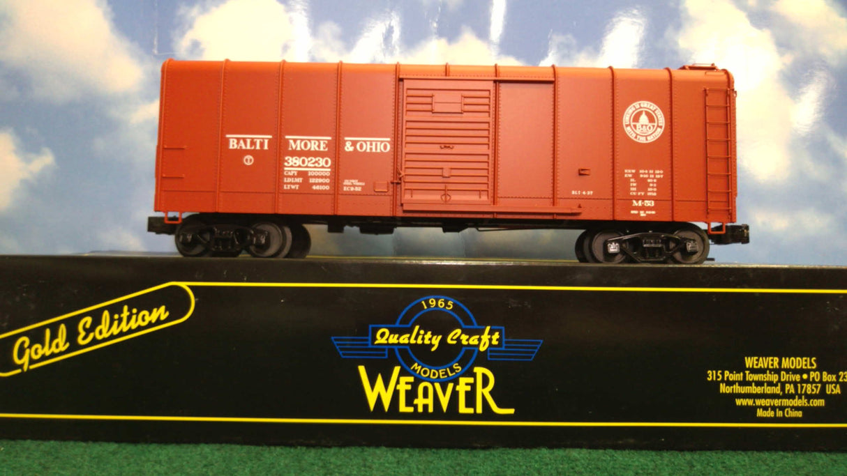 Weaver G23002 Baltimore and Ohio Wagontop Box Car (3-Rail)