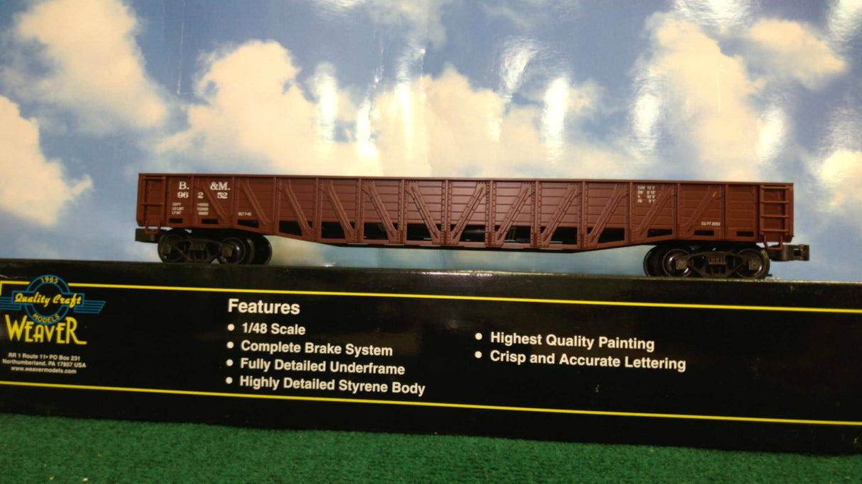 Weaver U17015LD Boston & Maine Wartime Gondola (3-Rail)