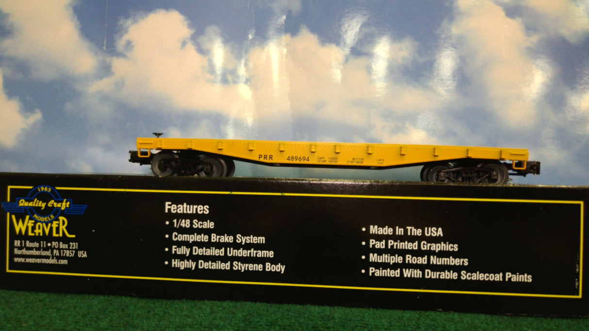 Weaver U21910LD Pennsylvania 40' Fishbelly Flat Car (3-Rail)
