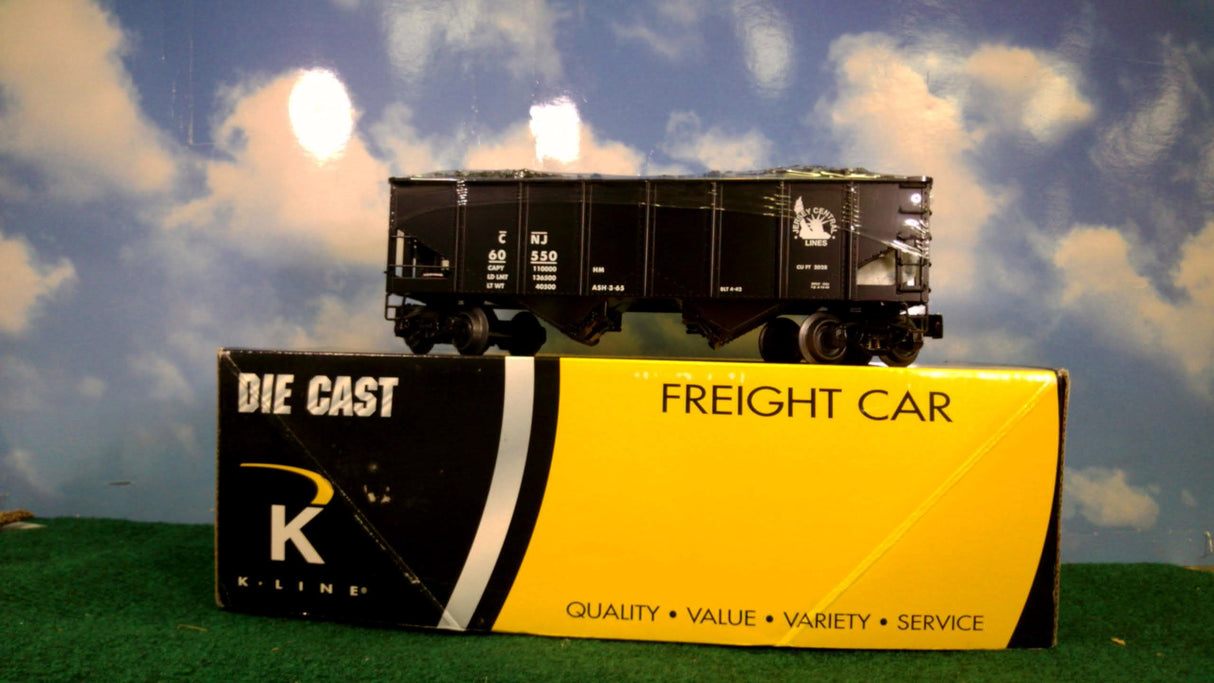 K-Line K6253 Central New Jersey Ribbed 2-Bay Hopper with Real Coal Load
