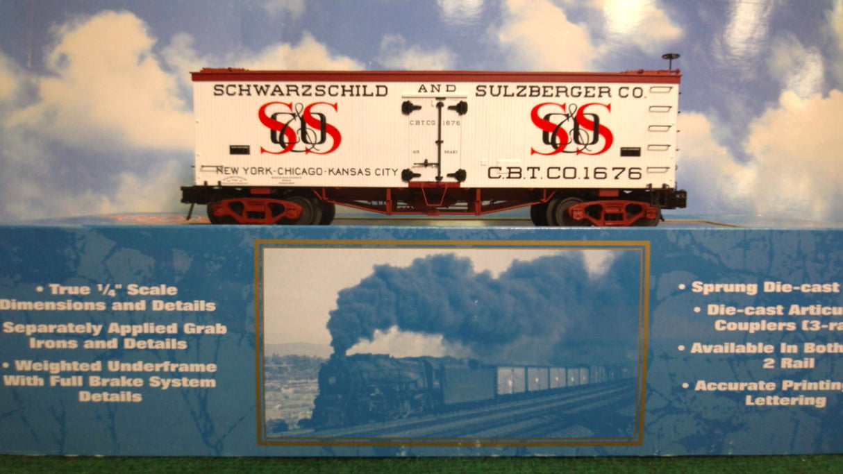 Atlas #3001405 Schwarschild and Sulzberger 36' Wood Reefer Car (3-Rail)