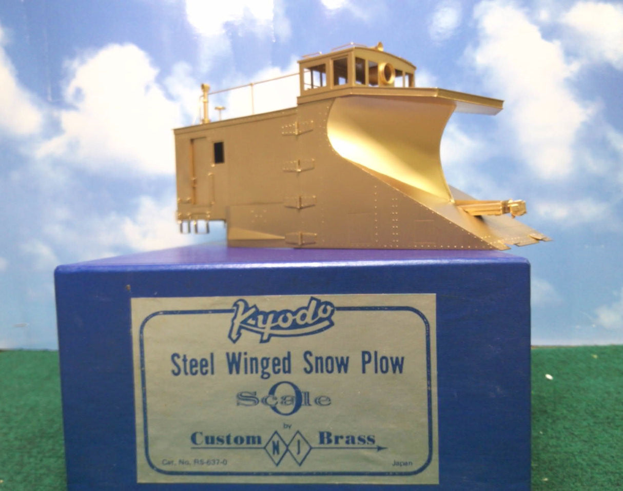 Kyodo NJ Custom Brass Unpainted Steel Winged Snowplow (2-Rail)