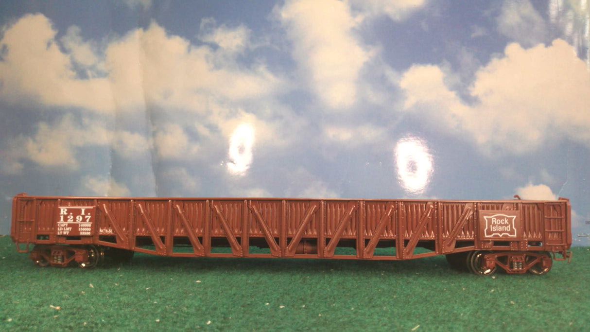 Pecos River Brass Rock Island Rebuilt War Emergency Gondola with Corrugated Sides