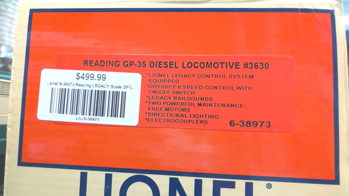 Lionel 6-38973 Reading LEGACY EMD GP35 Reading #3630 Green/Yellow
