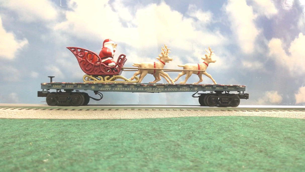 MTH 30-76920 NorthPole Santa Flat Car (Blue) w/LED Lights